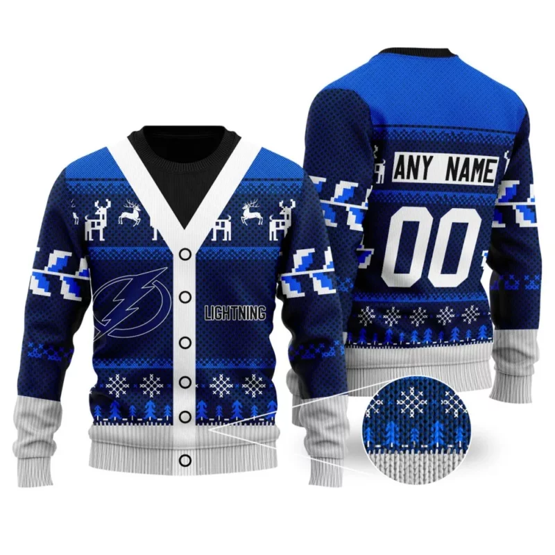 NHL Tampa Bay Lightning | Personalized Name &amp; Number Unisex Sweater For Christmas Season