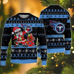 Tennessee Titans Santa Claus Dabbing Ugly Christmas Sweater, NFL Christmas Sweater