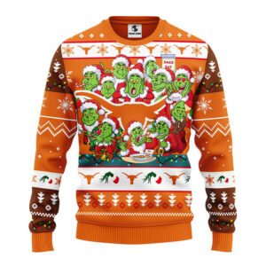 Texas Longhorns 12 Grinch Xmas Day Ugly Christmas Sweater