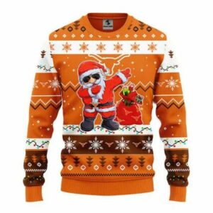 Texas Longhorns Dabbing Santa Claus Ugly Christmas Sweater, NCAA Christmas Sweater