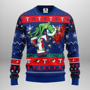Texas Rangers Grinch Ugly Christmas Sweater