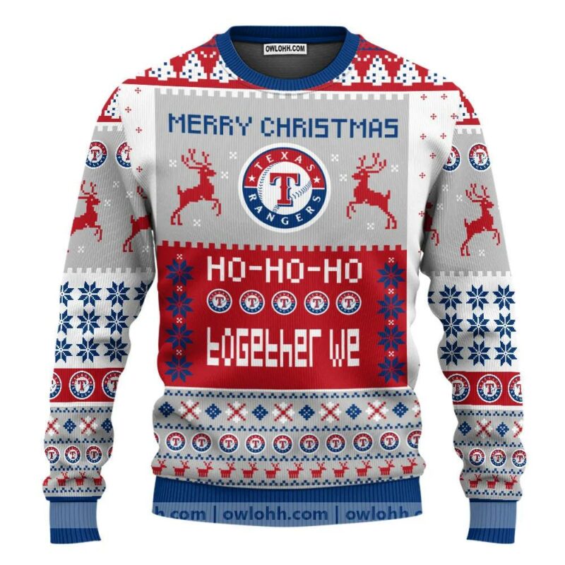 Texas Rangers Merry Christmas Ugly Christmas Sweater, MLB Christmas Sweater