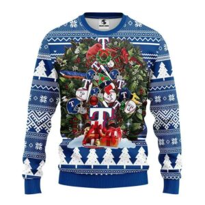 Texas Rangers Tree Christmas Ugly Sweater, MLB Christmas Sweater