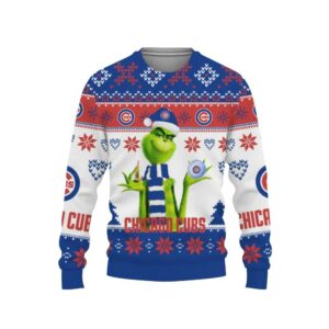 The Grinch Cute Chicago Cubs Ugly Christmas Sweater, MLB Christmas Sweater