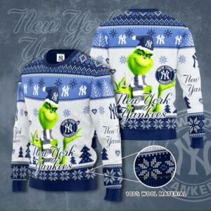 The Grinch Cute New York Yankees Ugly Christmas Sweater, MLB Christmas Sweater