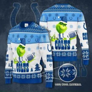 The Grinch Indianapolis Colts Ugly Christmas Sweater, NFL Christmas Sweater