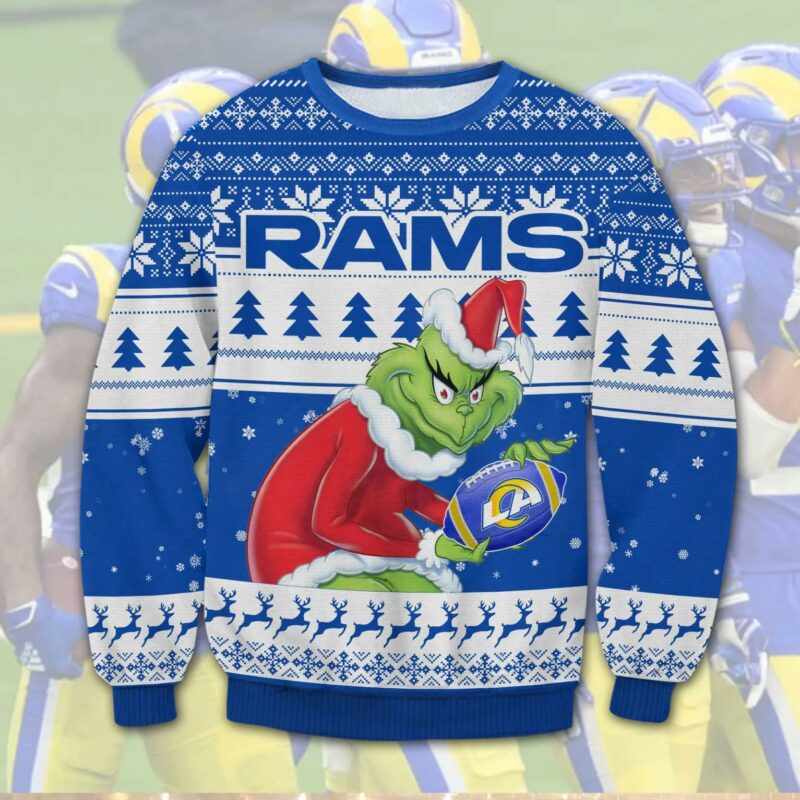 The Grinch Stolen Los Angeles Rams Ugly Christmas Sweater, NFL Christmas Sweater
