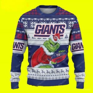 The Grinch Stolen New York Giants Ugly Christmas Sweater, NFL Christmas Sweater
