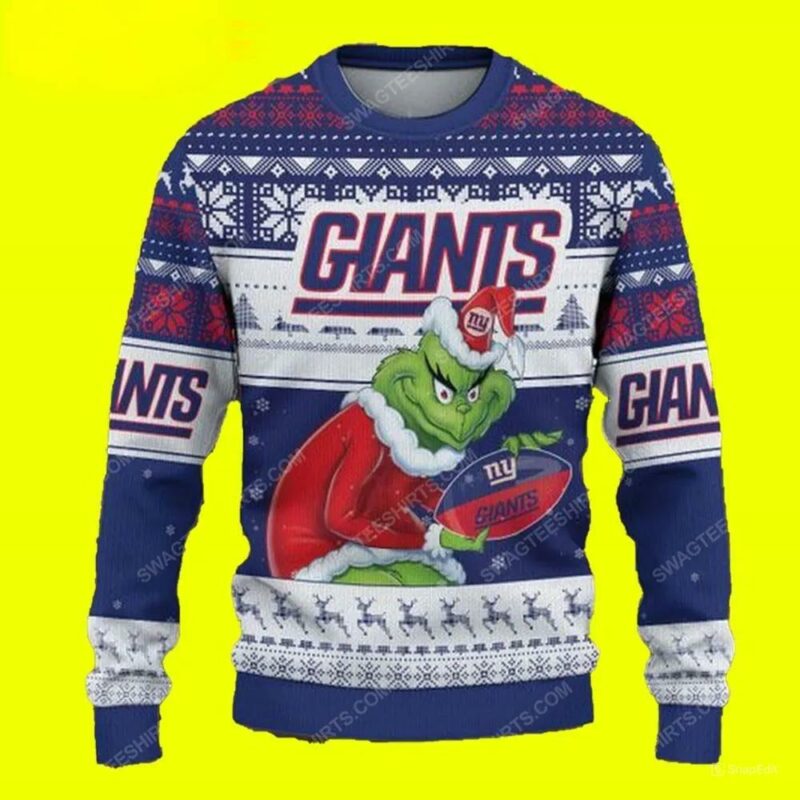 The Grinch Stolen New York Giants Ugly Christmas Sweater, NFL Christmas Sweater