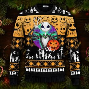 The Nightmare Before 3D Print Christmas Sweater, Jack Skelington Sweater