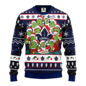 Toronto Maple Leafs 12 Grinch Xmas Day Ugly Christmas Sweater