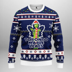 Toronto Maple Leafs Funny Grinch Ugly Christmas Sweater