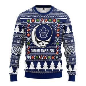 Toronto Maple Leafs Grateful Dead Ugly Christmas Sweater, NHL Christmas Sweater