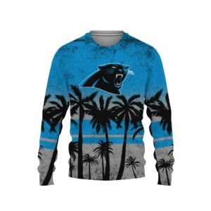 Tree Beach Carolina Panthers Ugly Christmas Sweater, NFL Christmas Sweater