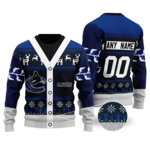 NHL Vancouver Canucks | Personalized Name &amp; Number Unisex Sweater For Christmas Season