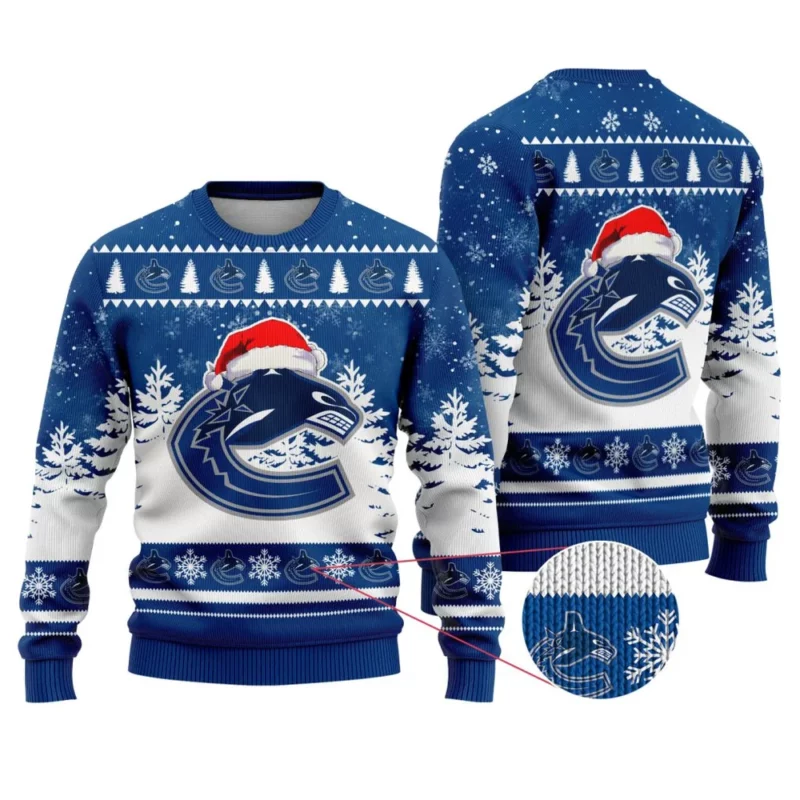 NHL Vancouver Canucks Personalized Name Christmas Design Ugly Sweater ST2301
