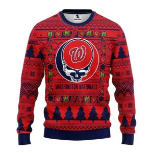 Washington Nationals Grateful Dead Ugly Christmas Sweater, MLB Christmas Sweater