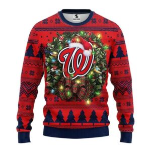 Washington Nationals Santa Hat Ugly Christmas Sweater, MLB Christmas Sweater