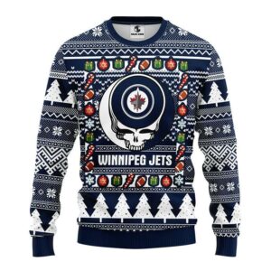 Winnipeg Jets Grateful Dead Ugly Christmas Sweater, NHL Christmas Sweater
