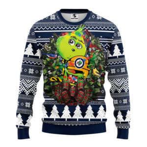 Winnipeg Jets Grinch Hug Ugly Christmas Sweater