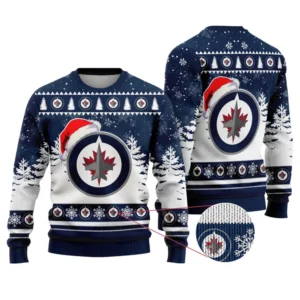 NHL Winnipeg Jets Personalized Name Christmas Design Ugly Sweater ST2301