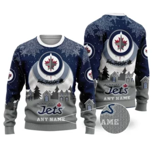 NHL Winnipeg Jets Personalized Name Christmas Ugly Sweater Design ST2306