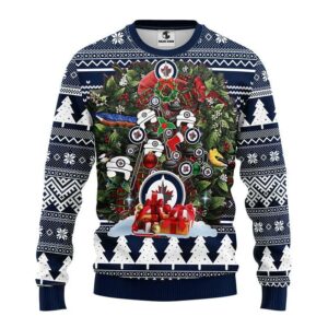Winnipeg Jets Tree Christmas Ugly Sweater, NHL Christmas Sweater