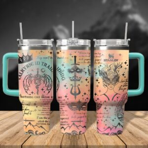 A Court of Silver Flames Book Custom Stanley Quencher 40oz Stainless Steel Tumbler With Handle - Threewoofs