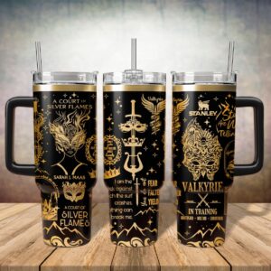 A Court of Silver Flames Book Custom Stanley Quencher 40oz Stainless Steel Tumbler With Handle - Threewoofs