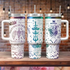 A Court of Silver Flames Book Custom Stanley Quencher 40oz Stainless Steel Tumbler With Handle - Threewoofs