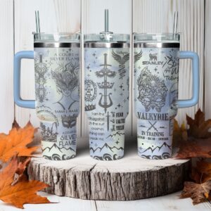 A Court of Silver Flames Book Custom Stanley Quencher 40oz Stainless Steel Tumbler With Handle - Threewoofs