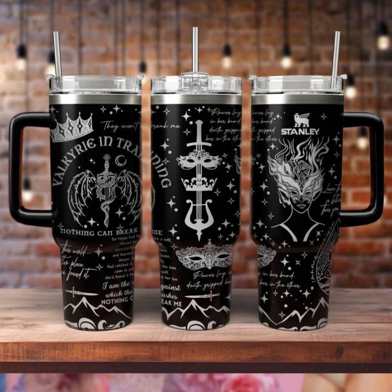 A Court of Silver Flames Book Custom Stanley Quencher 40oz Stainless Steel Tumbler With Handle - Threewoofs