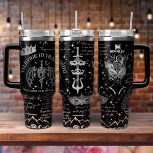 A Court of Silver Flames Book Custom Stanley Quencher 40oz Stainless Steel Tumbler With Handle - Threewoofs