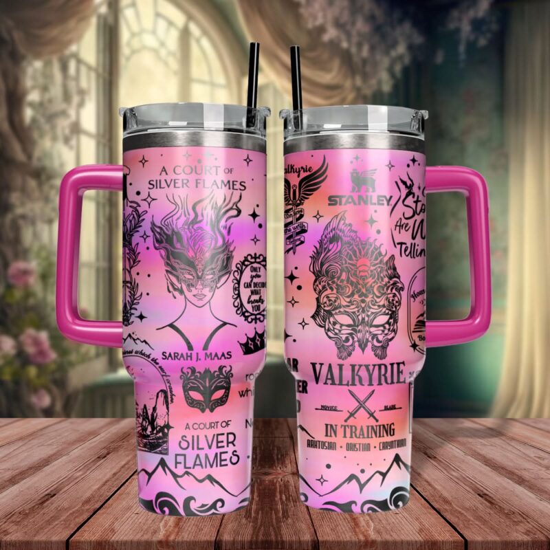 A Court of Silver Flames Book Custom Stanley Quencher 40oz Stainless Steel Tumbler With Handle - Threewoofs