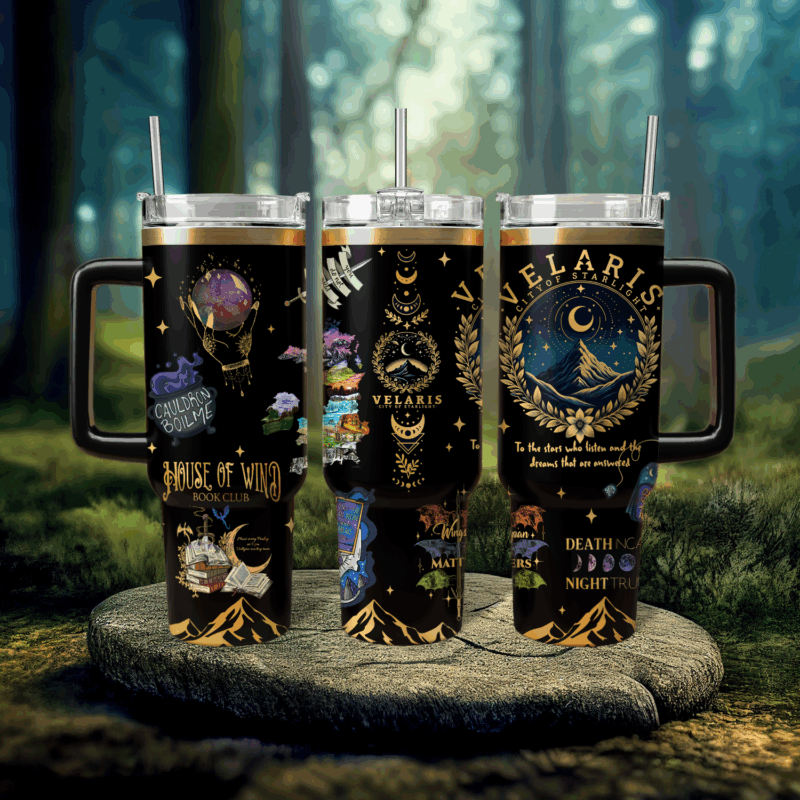 A Court Of Thorns And Roses Book Custom Stanley Quencher 40oz Stainless Steel Tumbler With Handle - Threewoofs - Image 2