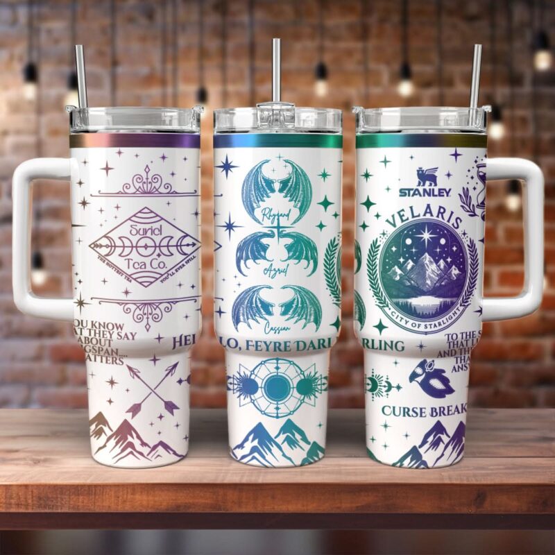 A Court Of Thorns And Roses Book Custom Stanley Quencher 40oz Stainless Steel Tumbler With Handle - Threewoofs