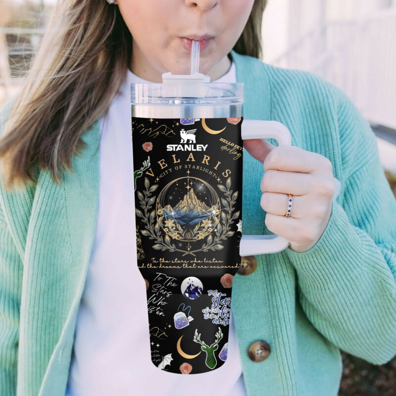 A Court of Thorns and Roses Book Custom Stanley Quencher 40oz Stainless Steel Tumbler With Handle - Threewoofs - Image 5