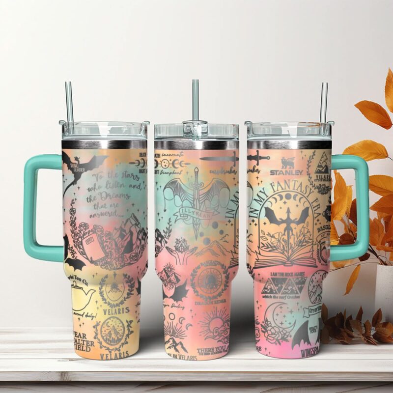 A Court Of Thorns And Roses Book Custom Stanley Quencher 40oz Stainless Steel Tumbler With Handle - Threewoofs