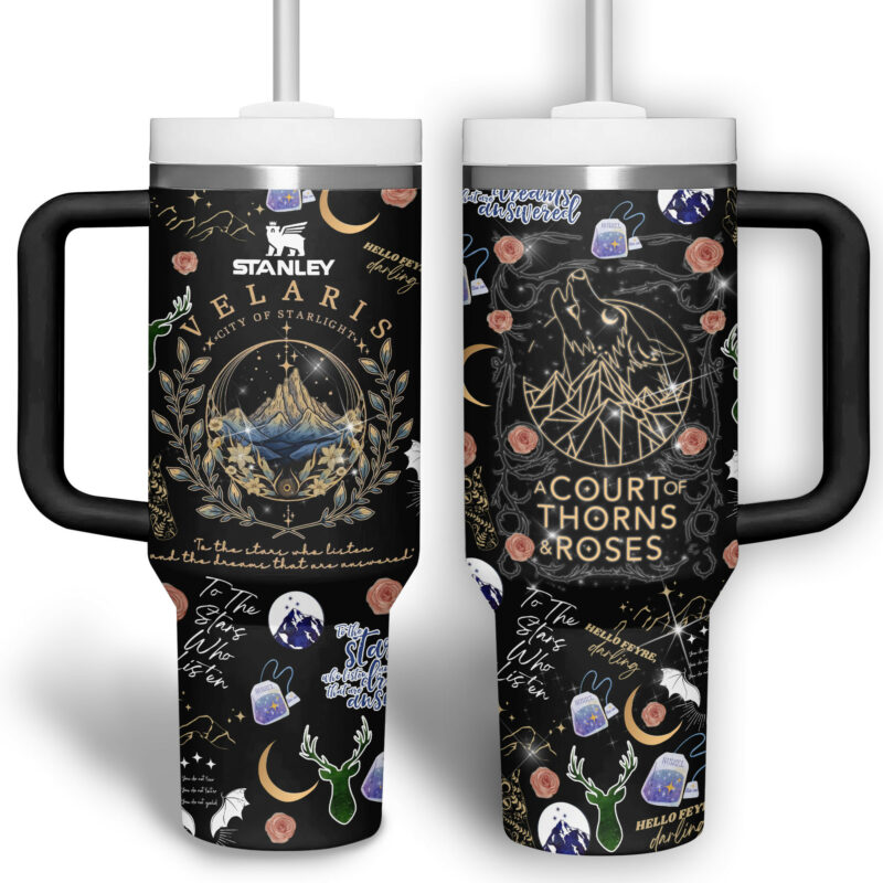 A Court of Thorns and Roses Book Custom Stanley Quencher 40oz Stainless Steel Tumbler With Handle - Threewoofs - Image 7