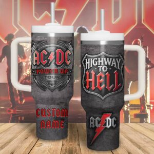 AC/DC Music Custom Stanley Quencher 40oz Stainless Steel Tumbler With Handle - Threewoofs