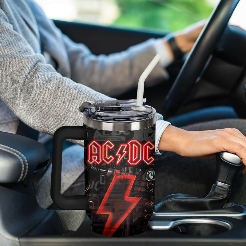 AC/DC Music Custom Stanley Quencher 40oz Stainless Steel Tumbler With Handle - Threewoofs - Image 6