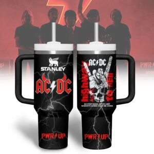 AC/DC Music Custom Stanley Quencher 40oz Stainless Steel Tumbler With Handle - Threewoofs