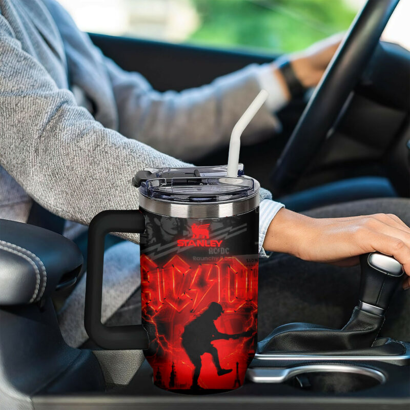 AC/DC Music Custom Stanley Quencher 40oz Stainless Steel Tumbler With Handle - Threewoofs - Image 7