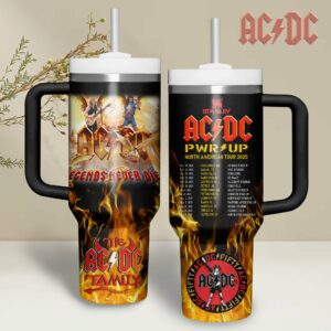 AC/DC Music Custom Stanley Quencher 40oz Stainless Steel Tumbler With Handle - Threewoofs
