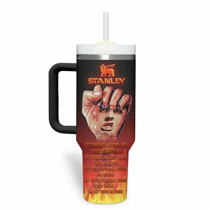 AC/DC Music Custom Stanley Quencher 40oz Stainless Steel Tumbler With Handle - Threewoofs - Image 3