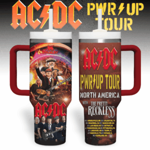 AC/DC Music Custom Stanley Quencher 40oz Stainless Steel Tumbler With Handle - Threewoofs