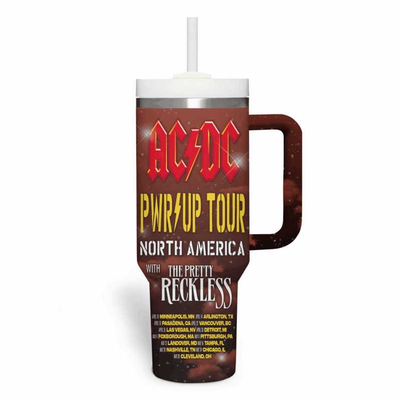 AC/DC Music Custom Stanley Quencher 40oz Stainless Steel Tumbler With Handle - Threewoofs - Image 3