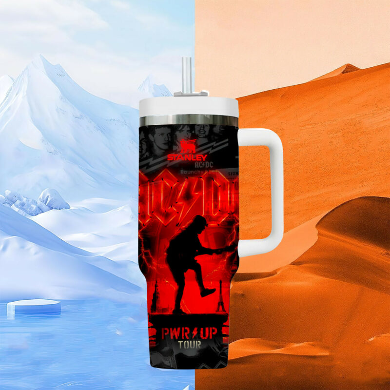 AC/DC Music Custom Stanley Quencher 40oz Stainless Steel Tumbler With Handle - Threewoofs - Image 9