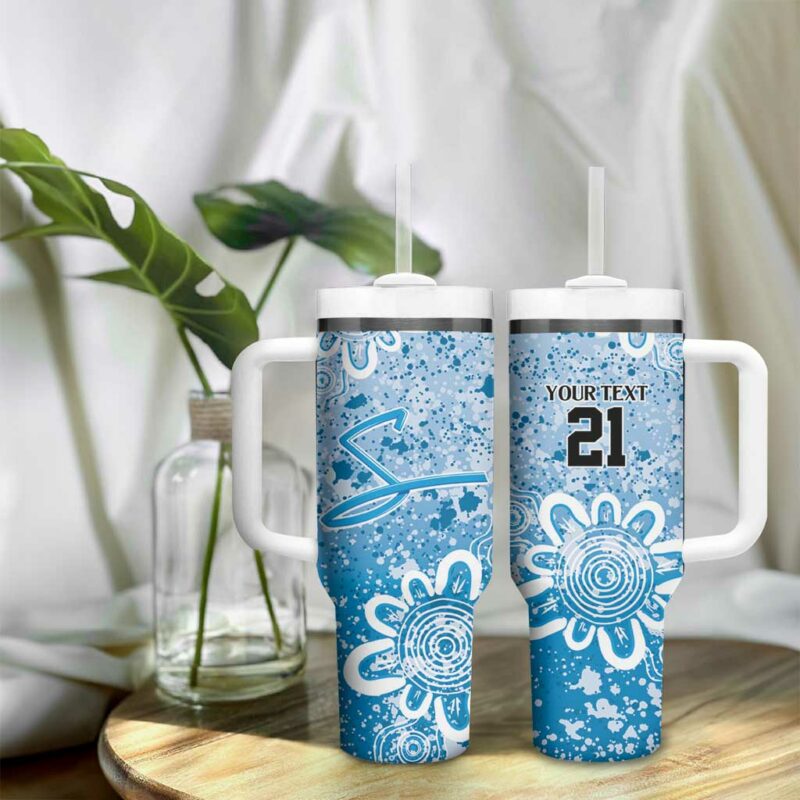 Adelaide Strikers Minimalism Aboriginal Custom Stanley Quencher 40oz Stainless Steel Tumbler With Handle - Threewoofs - Image 9