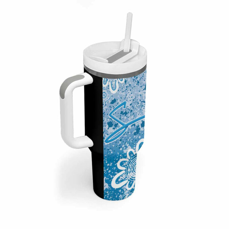 Adelaide Strikers Minimalism Aboriginal Custom Stanley Quencher 40oz Stainless Steel Tumbler With Handle - Threewoofs - Image 3